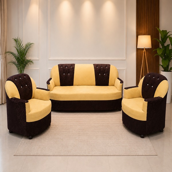 Luxury 3+1+1 Designer Fabric Sofa Set